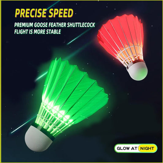 LED Shuttlecock Badminton Birdies,Colourful Shuttlecock Dark Night Nylon Plastic Goose Feather Glow Birdies Lighting Birdie Balls for Outdoor Indoor Sport Activities (4/5/6 PCS)