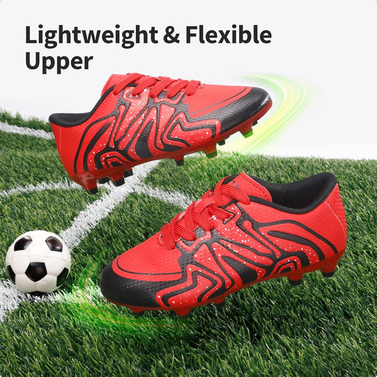 DREAM PAIRS Boys Girls Soccer Cleats Youth Firm Groud Baseball Cleats Sport Athletic Outdoor Trainning Football Shoes for Little/Big Kid
